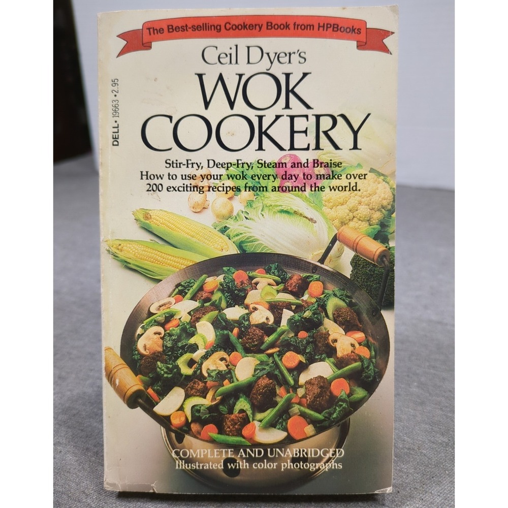 1981 Ceil Dyer's Wok Cookery VTG Cookbook Dell Paperback